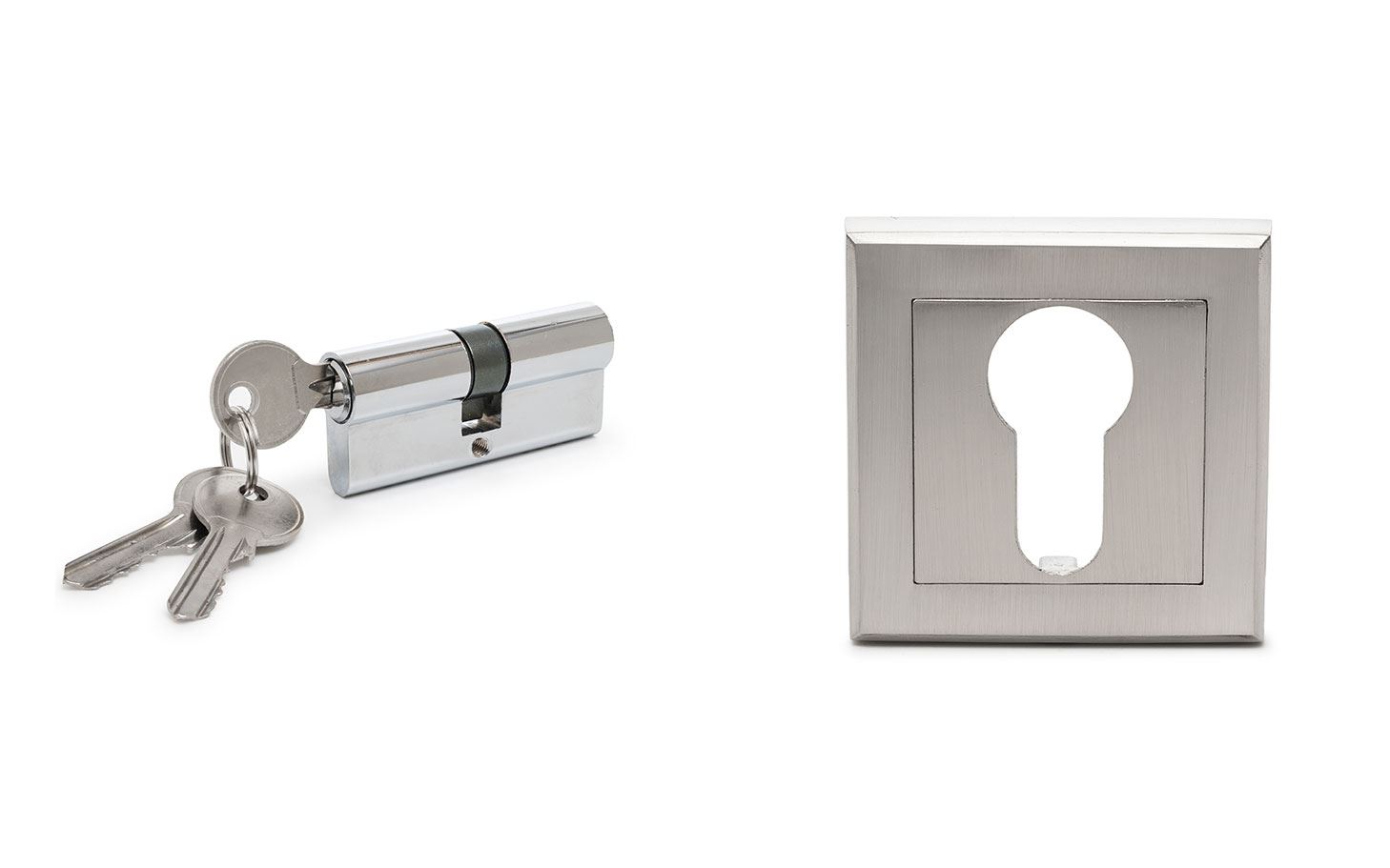 מנעול צילינדר מפתח מרובע ניקל