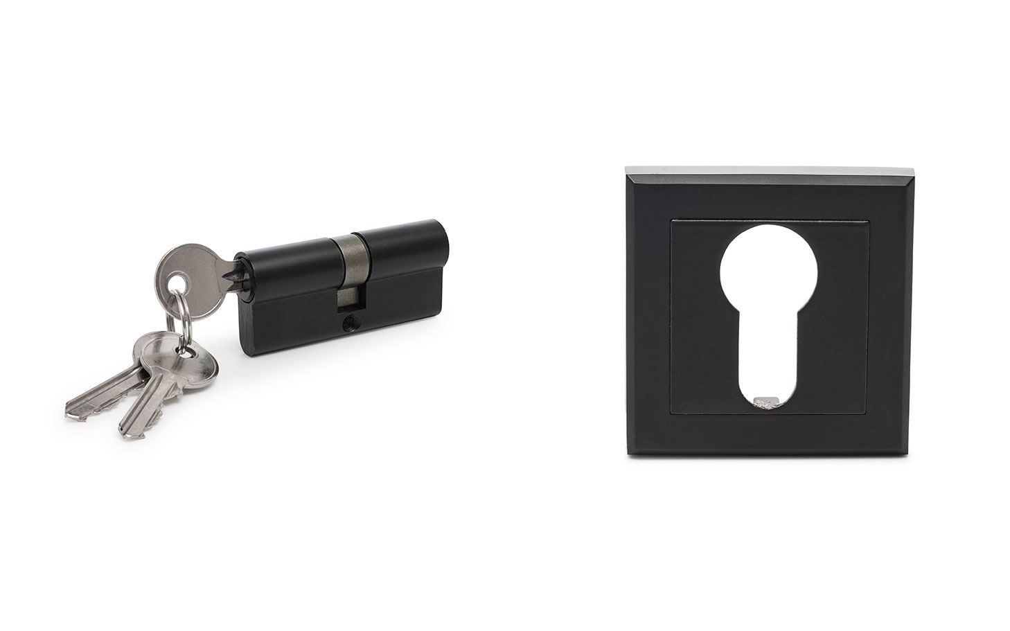 מנעול צילינדר מפתח מרובע שחור