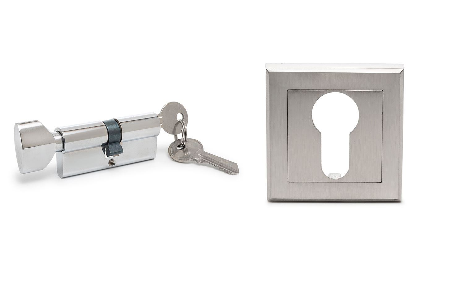 מנעול צילינדר פרפר מרובע ניקל
