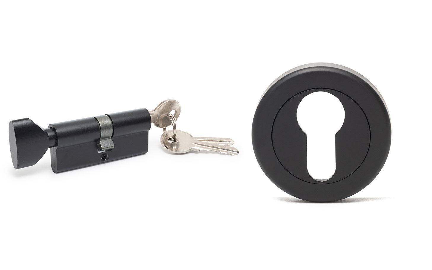 מנעול צילינדר פרפר עגול שחור