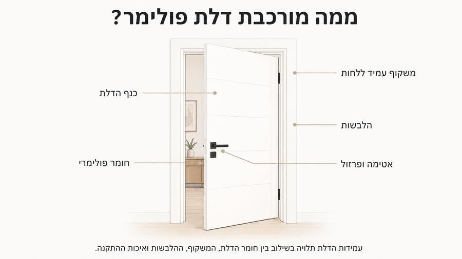 אינפוגרפיקה מרכיבי דלת פולימר